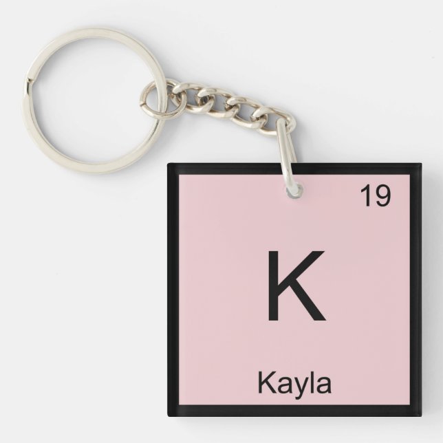 Porte-clefs Kayla  Nom Élément Chimique Tableau Périodique (Devant)