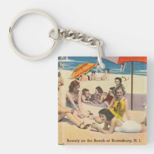 Porte-clefs Keansburg, New Jersey Beach Scene - Antique