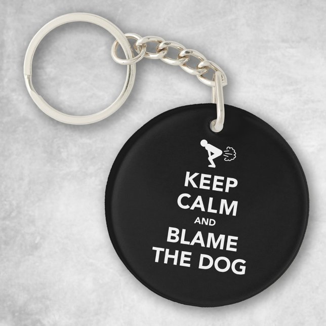 Porte-clefs Keep Calm and Blame The Dog (Créateur téléchargé)