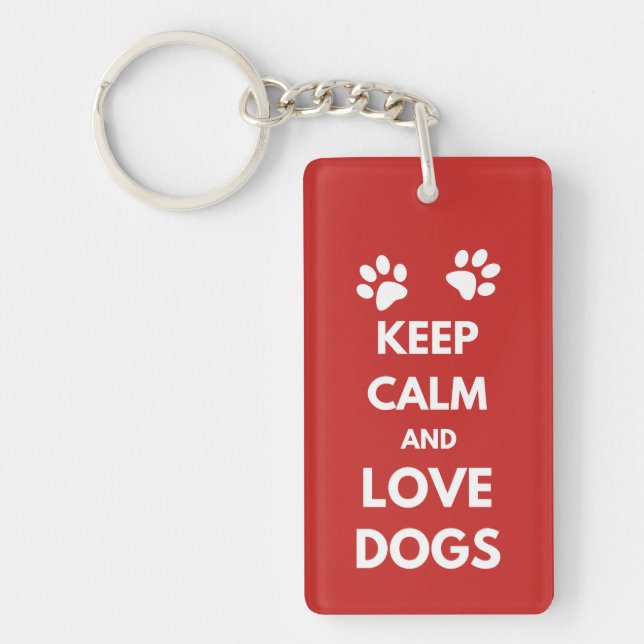 Porte-clefs Keep calm and love dogs (Devant)