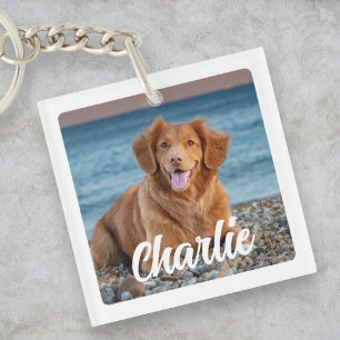 Porte-clefs Keepsaké Amoureux des chiens personnalisé deux ani