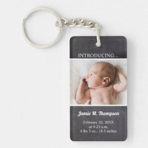 Porte-clefs Keepsaké Baby Photo Introduction Baby Custom