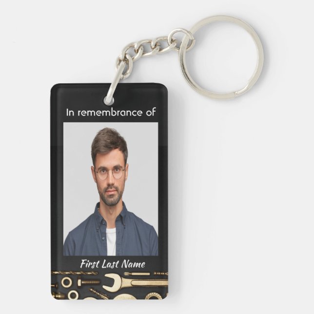 Porte-clefs Keepsaké mémorial Outils de prière photo Mécanique (Dos)