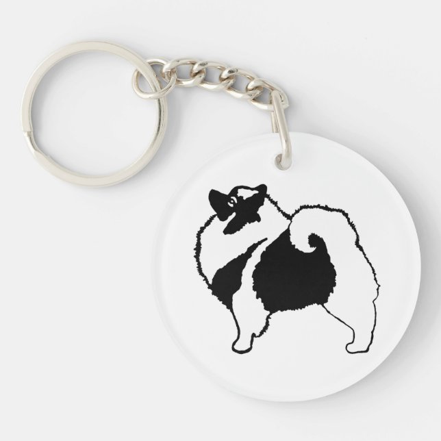 Porte-clefs Keeshond Graphics - Cute Original Chig Art (Devant)