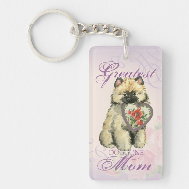 Porte-clefs Keeshond Heart Maman (Devant)