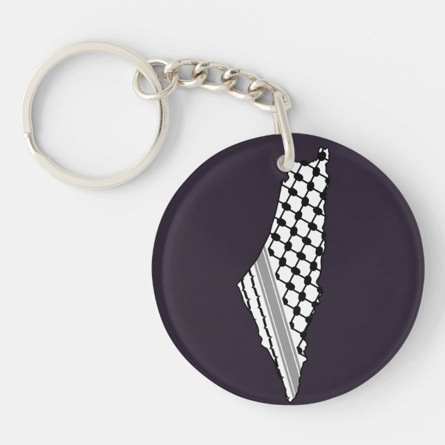Porte-clefs Keffiyeh, carte de Palestine Kufiya (Devant)