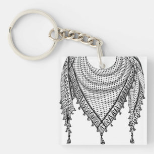 Porte-clefs Keffiyeh Écharpe palestinienne tissu traditionnel