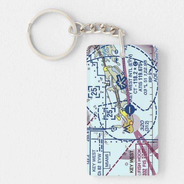 Porte-clefs Key West Int. Carte d'aéroport / diagramme de taxi (Devant)