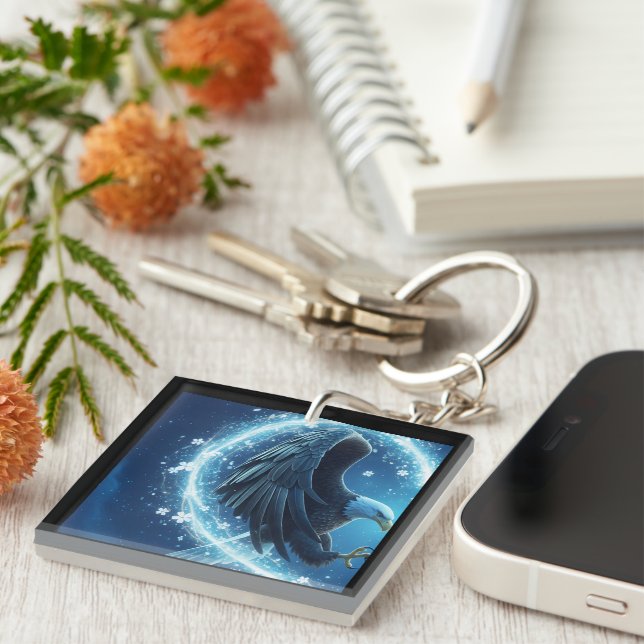 Porte-clefs Keychain Bald Eagle Heart - Romantic Couple's Love (Devant Droit)