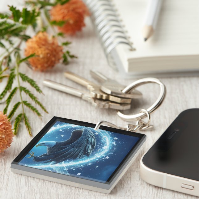 Porte-clefs Keychain Bald Eagle Heart - Romantic Matching Soul (Devant Droit)