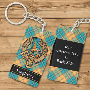 Porte-clefs Kingfisher Crest sur Tartan Porte - clé