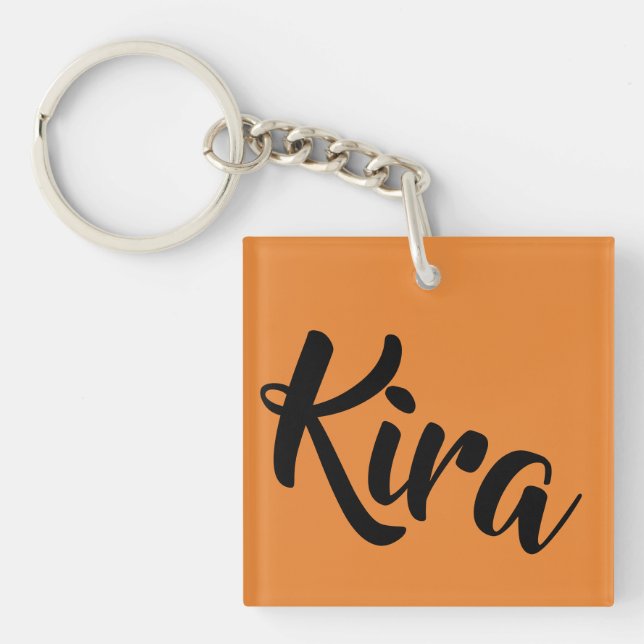 Porte-clefs Kira de la calligraphie de noir d'orphelin (Devant)