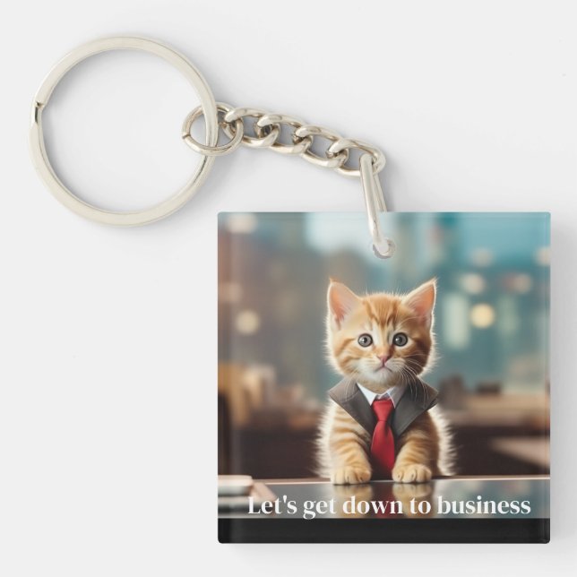 Porte-clefs Kitten d'affaires (Devant)