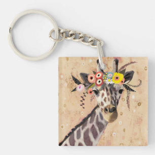 Porte-clefs Klimt Giraffe   Couronne De Fleurs