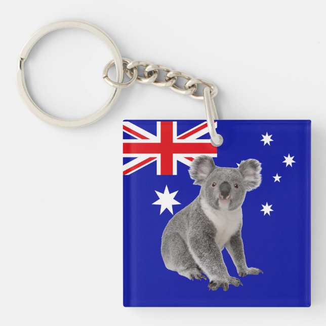 Porte-clefs Koala avec le drapeau australien (Devant)