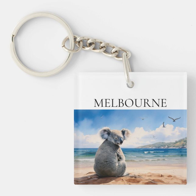 Porte-clefs Koala regardant l'océan Australie (Devant)