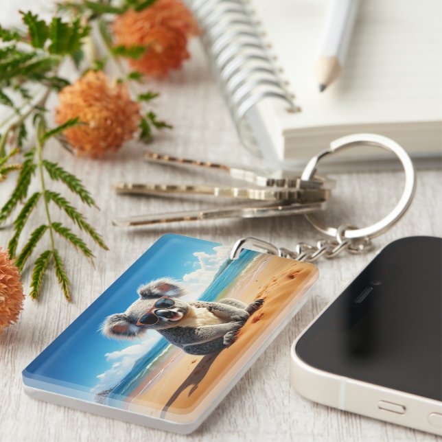 Porte-clefs Koala sur une plage de sable  (Devant droit)