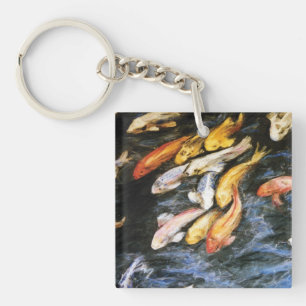 Porte-clefs Koi Fish Art Peinture Porte - clé Charms