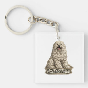 Porte-clefs Komondor – Fourrure extérieure intrépide à l'intér