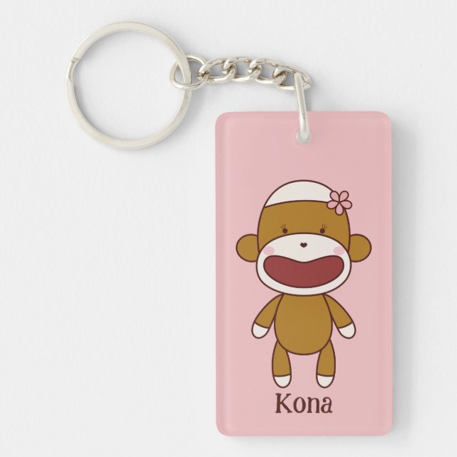 Porte-clefs Kona the Sock Monkey Acrylic Keychain (Devant)