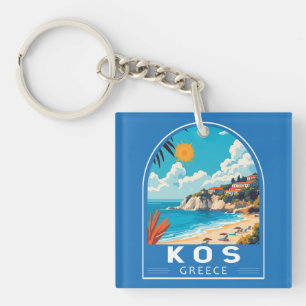 Porte-clefs Kos Grèce Voyage Art Rétro