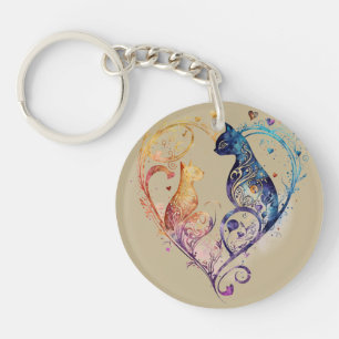 Porte-clefs Kuraudea un mignon chatte d'amour florissant Porte