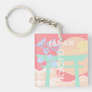 Porte-clefs Kyoto Japan Pastel Travel Art