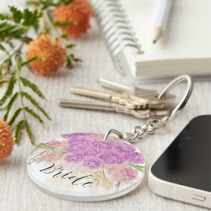 Porte-clefs La Boca Rosa blush bow et fleur Mariées