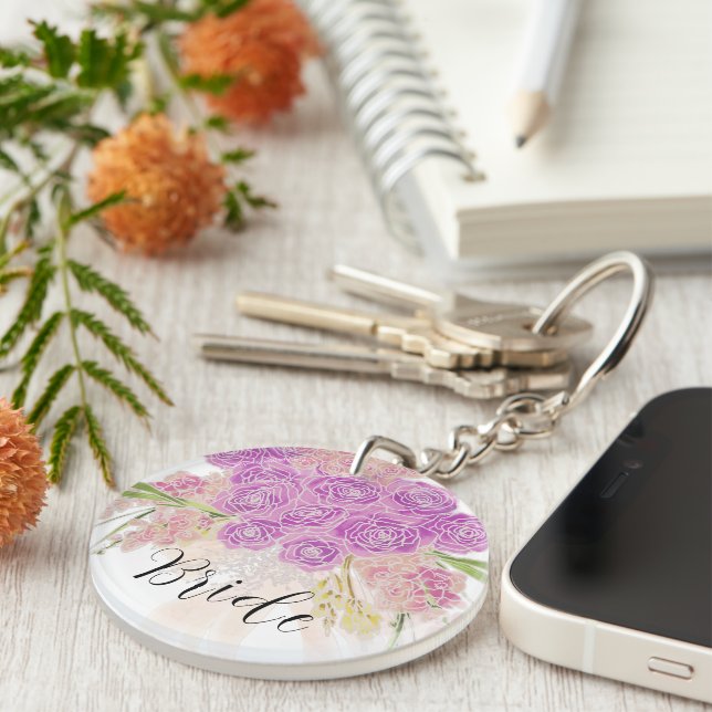 Porte-clefs La Boca Rosa blush bow et fleur Mariées (Devant droit)