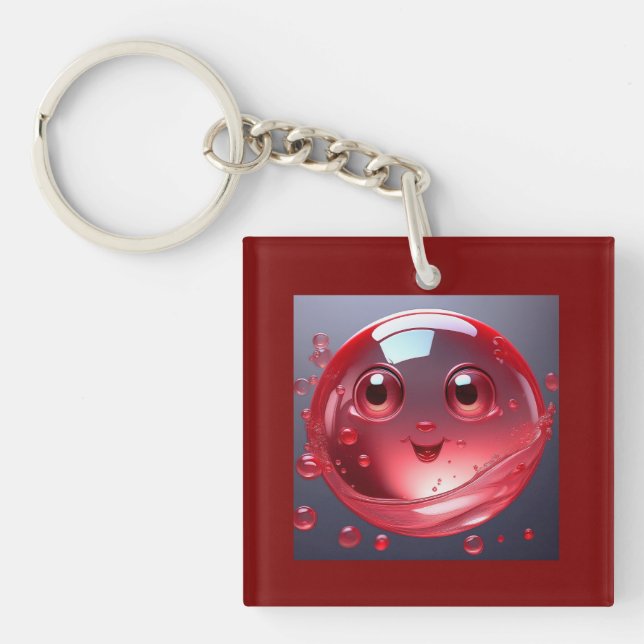 Porte-clefs La bulle de l'eau rouge Emoji (Devant)