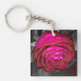 Porte-clefs La Camélia rose 