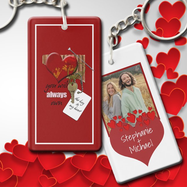 Porte-clefs La clé romantique de la Saint Valentin dans mon co (Give your Valentine the key to your heart...)