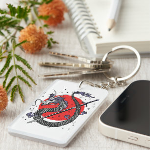 Porte-clefs La défiance du dragon : une œuvre d'art chinoise m