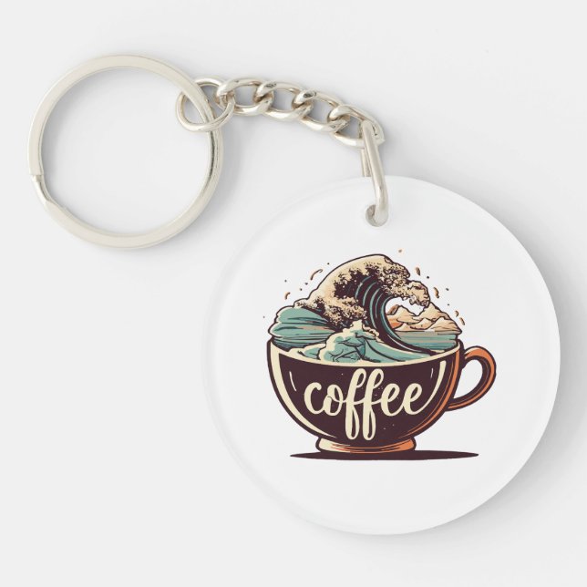 Porte-clefs La Grande Vague De Café (Devant)