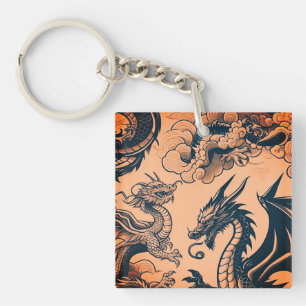 Porte-clefs La Guerre des Dragons Cieux Orange