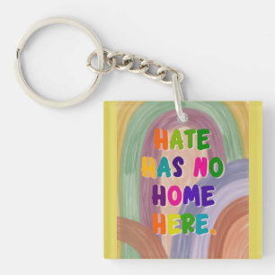 Porte-clefs La haine n'a pas de chez-soi ici Arc-en-ciel color