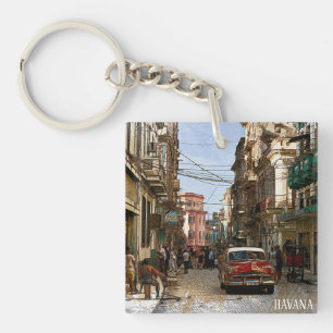 Porte-clefs La Havane de Cuba Vintage Retro City