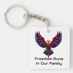 Porte-clefs La liberté coule dans nos veines Cadeau patriotiqu