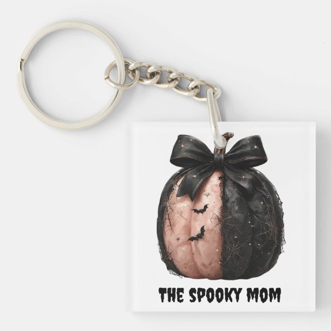 Porte-clefs La maman Éffrayante Citrouille d'Halloween (Devant)