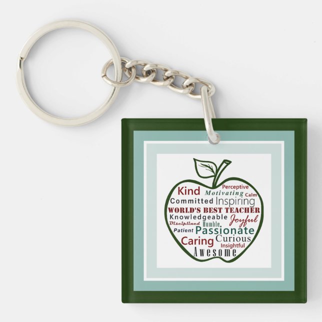Porte-clefs La meilleure typographie d'enseignant du monde Art (Devant)
