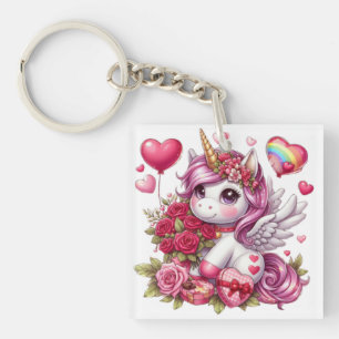 Porte-clefs La mignonne Saint Valentin licorne