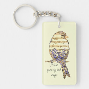 Porte-clefs La musique personnalisée donne des ailes à mon âme
