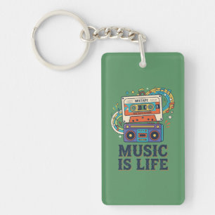 Porte-clefs La musique rétro est un mélange de vie et de desig