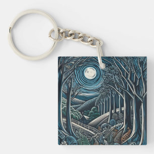 Porte-clefs La nuit dans le bois