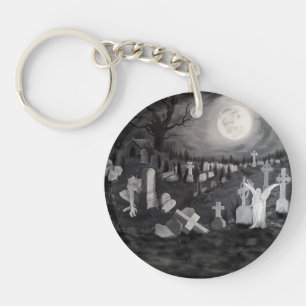 Porte-clefs La nuit sur le cimetière - Angel avec Diable