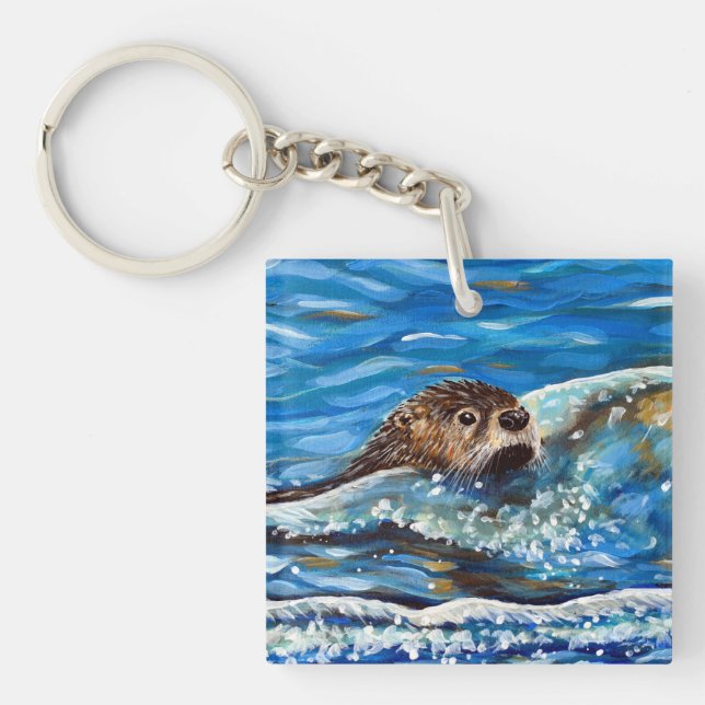 Porte-clefs La Otter dans la peinture de la mer (Devant)