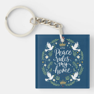 Porte-clefs La paix règne dans ma maison