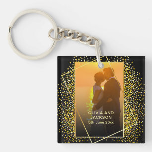 Porte-clefs La Parties scintillant d'or de la Saint-Valentin