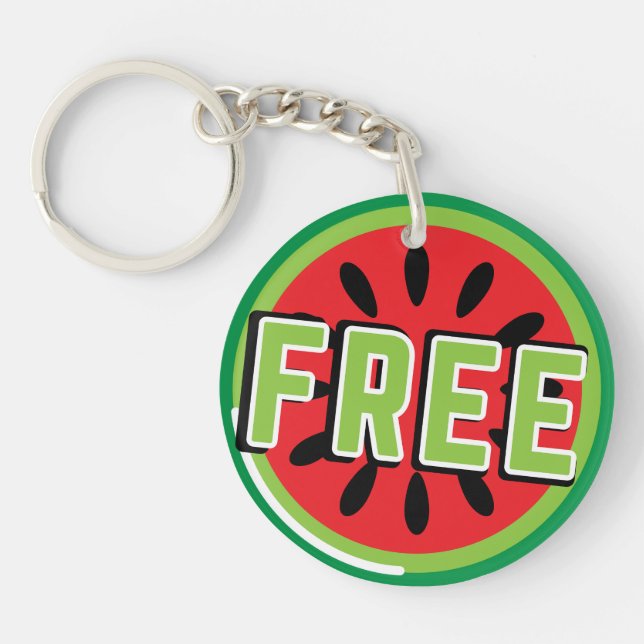 Porte-clefs La pastèque Palestine libre - Liberté pour les Pal (Devant)