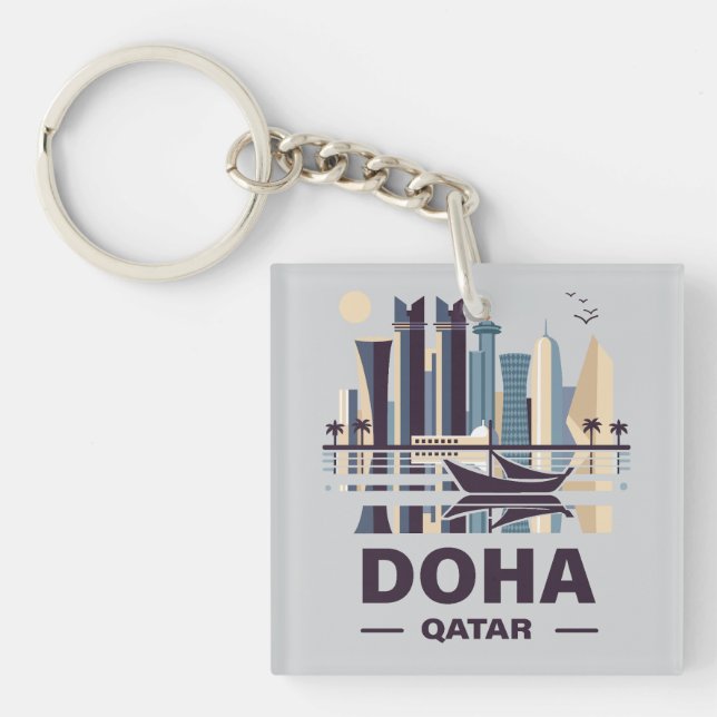 Porte-clefs La péninsule de Doha Qatar (Devant)